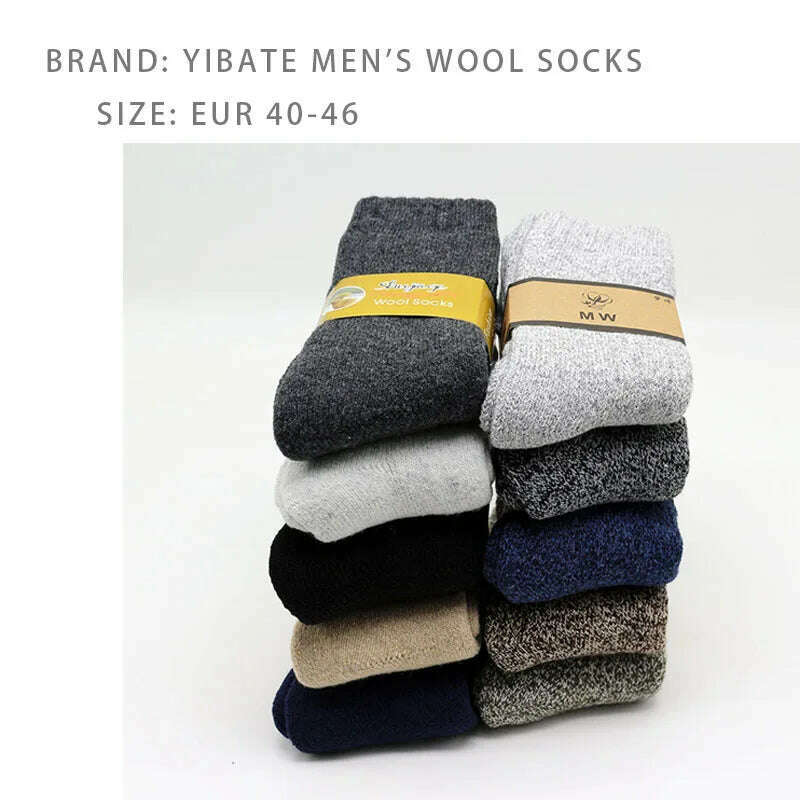 KIMLUD, 2 Pair Winter Men's Merino Wool Socks Super Thick Warm High Quality Harajuku Retro Snow Casual Antifreeze Cashmere Socks Men, KIMLUD Womens Clothes