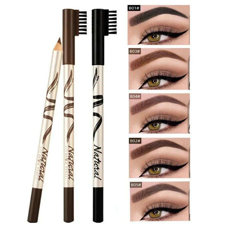 KIMLUD, 2 PCS Waterproof Eyebrow Pencil 5 Colors Eyebrow Pen for Women Beauty Cosmetic Eyebrow Pencil Cosmetics Tool, KIMLUD Womens Clothes