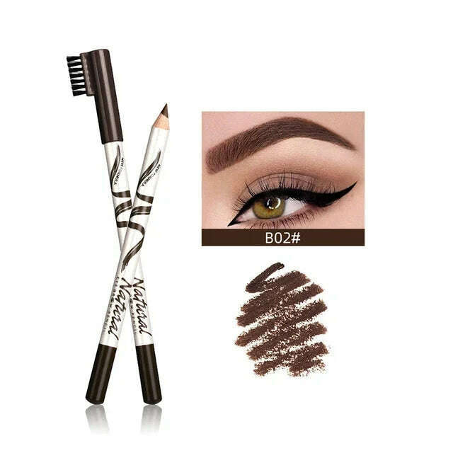 KIMLUD, 2 PCS Waterproof Eyebrow Pencil 5 Colors Eyebrow Pen for Women Beauty Cosmetic Eyebrow Pencil Cosmetics Tool, 02, KIMLUD APPAREL - Womens Clothes