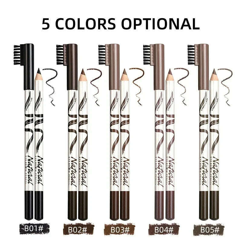 KIMLUD, 2 PCS Waterproof Eyebrow Pencil 5 Colors Eyebrow Pen for Women Beauty Cosmetic Eyebrow Pencil Cosmetics Tool, 5pcs, KIMLUD APPAREL - Womens Clothes