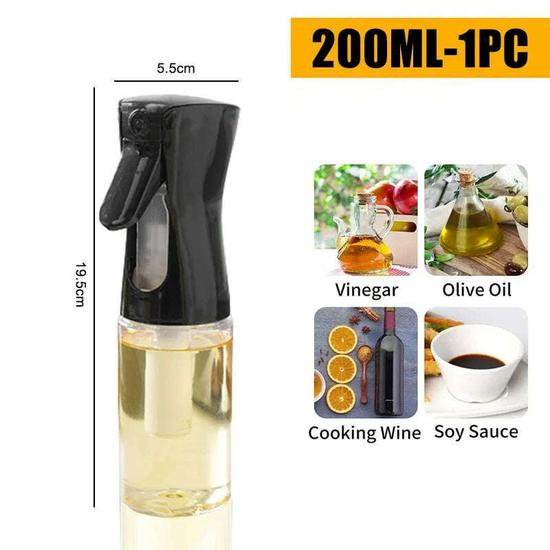 KIMLUD, 200/300/500 ML Oil Spray Pot Kitchen Household Edible Olive Oil Spray Bottle Atomized Misty Oil Tank Air Fryer Spray Bottle, 200ML-1PC, KIMLUD APPAREL - Womens Clothes