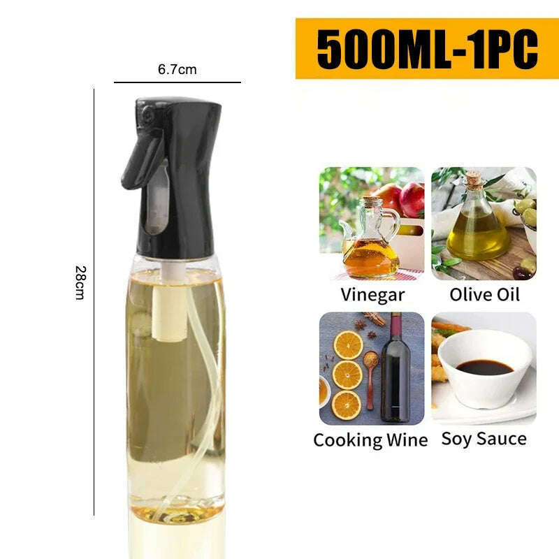 KIMLUD, 200/300/500 ML Oil Spray Pot Kitchen Household Edible Olive Oil Spray Bottle Atomized Misty Oil Tank Air Fryer Spray Bottle, 500ML-1PC, KIMLUD APPAREL - Womens Clothes