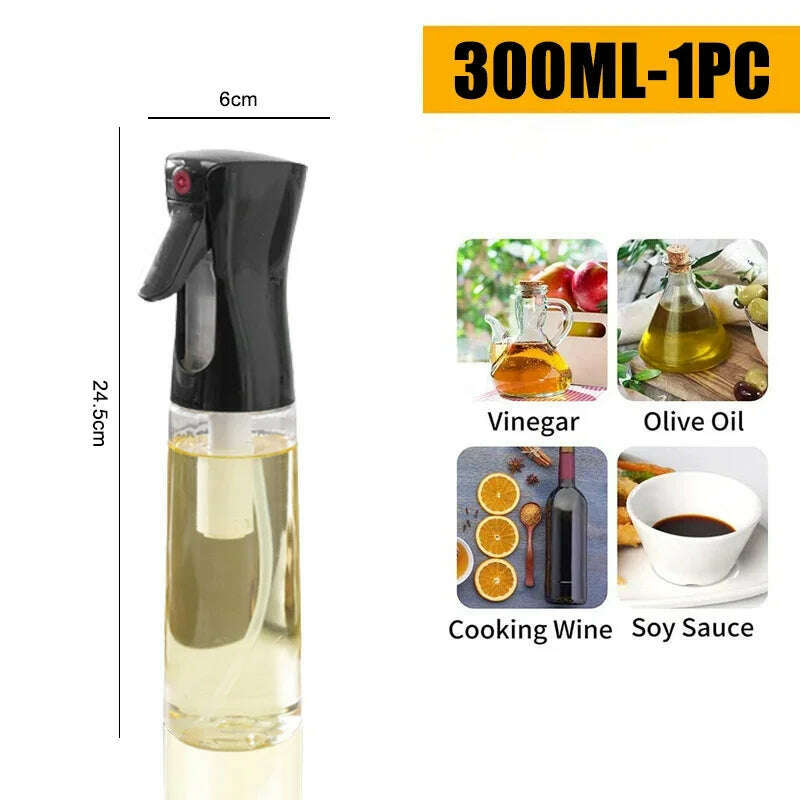 KIMLUD, 200/300/500 ML Oil Spray Pot Kitchen Household Edible Olive Oil Spray Bottle Atomized Misty Oil Tank Air Fryer Spray Bottle, 300ML-1PC, KIMLUD APPAREL - Womens Clothes