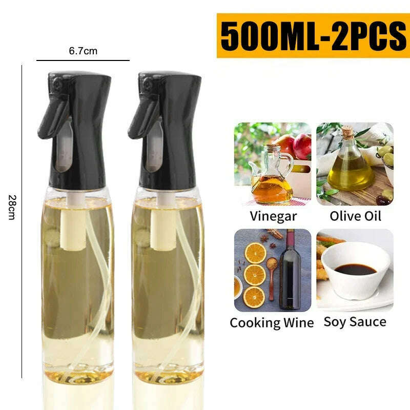 KIMLUD, 200/300/500 ML Oil Spray Pot Kitchen Household Edible Olive Oil Spray Bottle Atomized Misty Oil Tank Air Fryer Spray Bottle, 500ML-2PCS, KIMLUD APPAREL - Womens Clothes