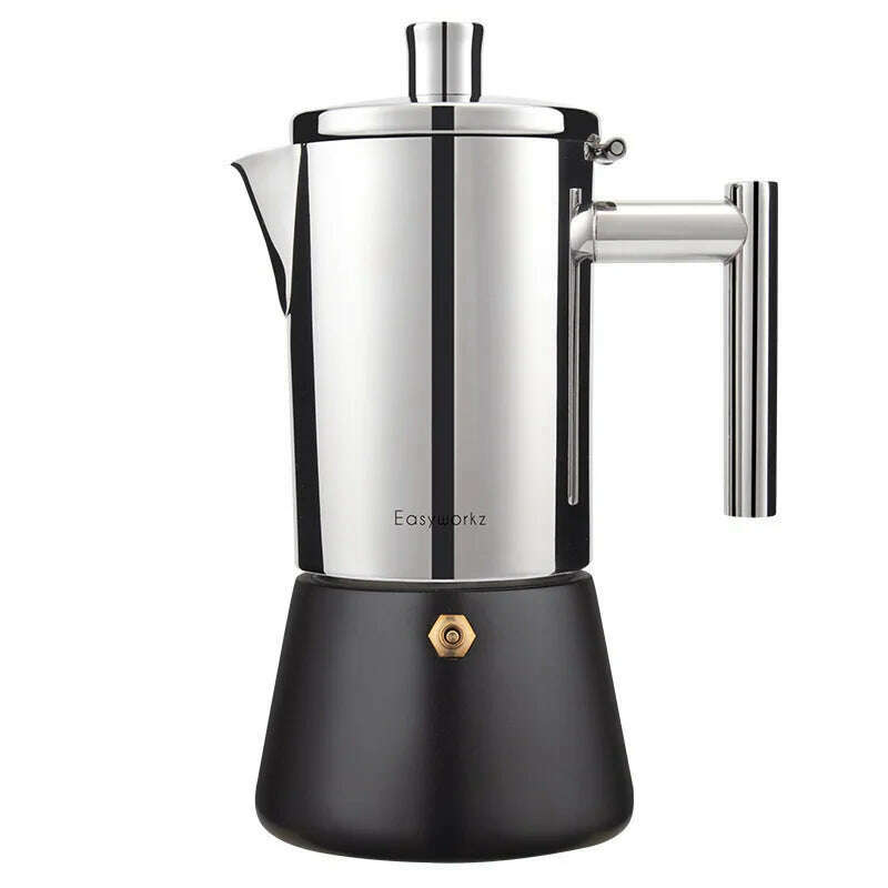 200/300/500ML Thickened Stainless Steel Coffee Pot Mocha Kettle Cuban Italian Espresso Maker For Gas Stove Or Induction Cooker - KIMLUD