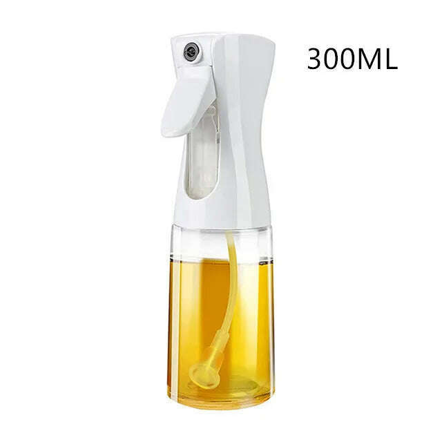 KIMLUD, 200ml 300ml Oil Spray Bottle Kitchen BBQ Cooking Olive Oil Dispenser Camping Baking Empty Vinegar Soy Sauce Sprayer Containers, White 300ML, KIMLUD APPAREL - Womens Clothes