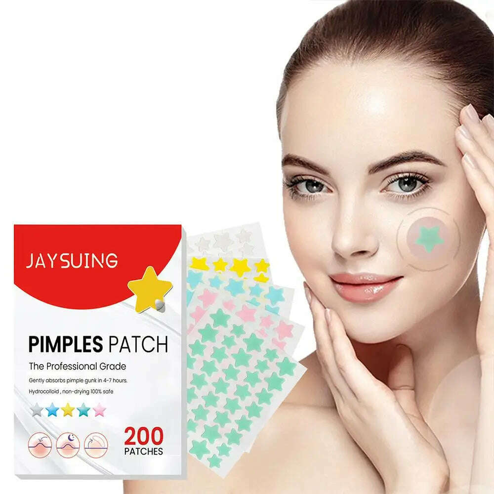 KIMLUD, 200pcs Star Pimple Patch Acne Colorful Invisible Acne Removal Skin Care Stickers  Face Spot Beauty Makeup Tool, KIMLUD Womens Clothes