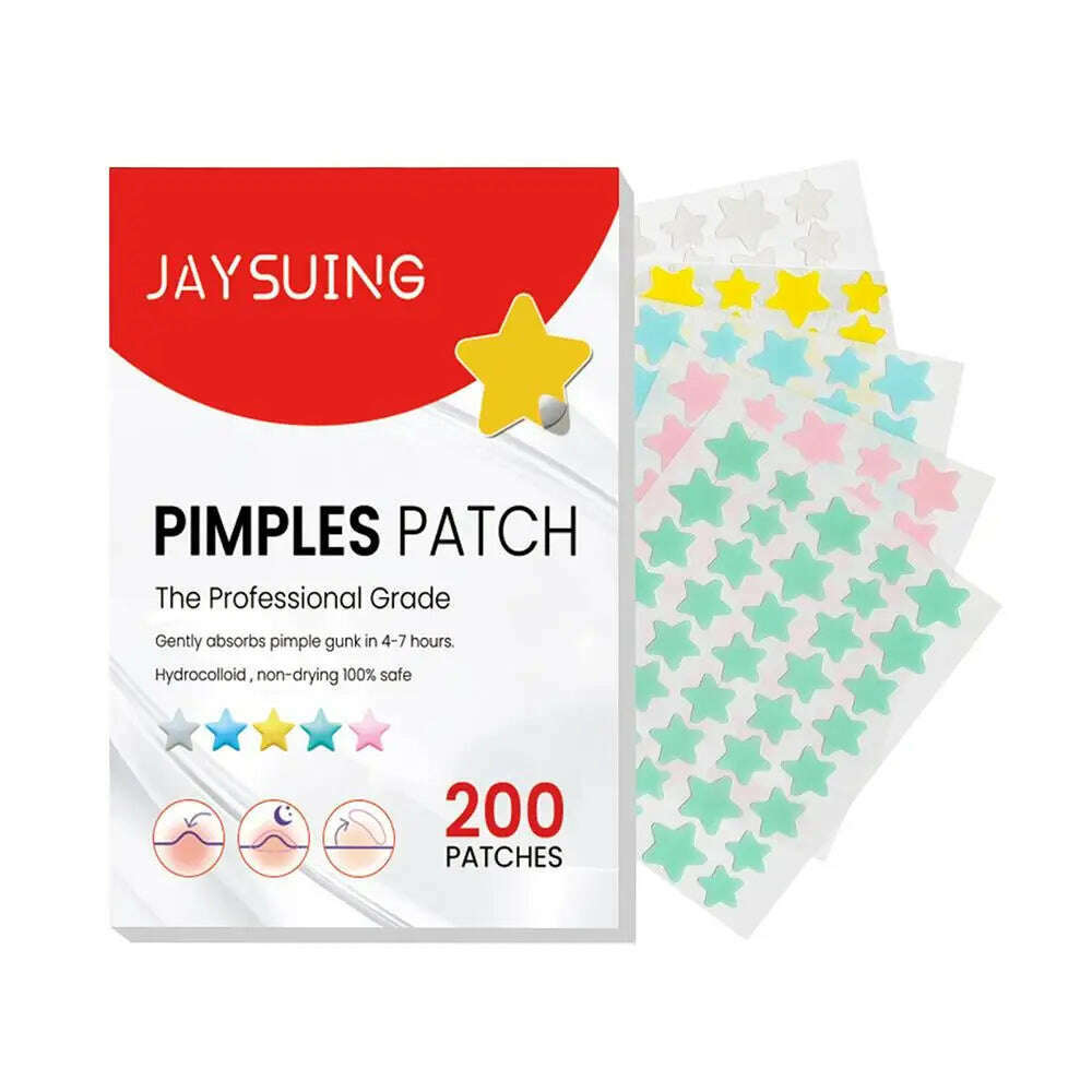 KIMLUD, 200pcs Star Pimple Patch Acne Colorful Invisible Acne Removal Skin Care Stickers  Face Spot Beauty Makeup Tool, 200pcs / China, KIMLUD Womens Clothes