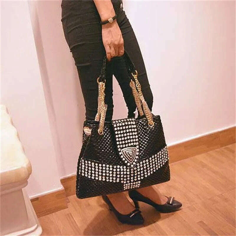 2020 new female bag tide diamond drill women handbag shoulder Messenger bags portable casual rhinestone ladies crossbody bags - KIMLUD