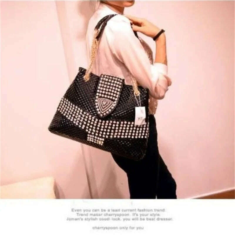 2020 new female bag tide diamond drill women handbag shoulder Messenger bags portable casual rhinestone ladies crossbody bags - KIMLUD