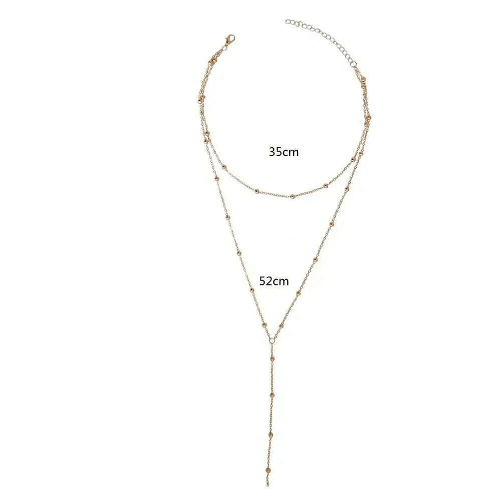 2021 New Fashion Necklace Bohemian Long Chain Women Double Layer Choker Jewelry Gift For Friend Wholesale Dropshipping Necklace - KIMLUD