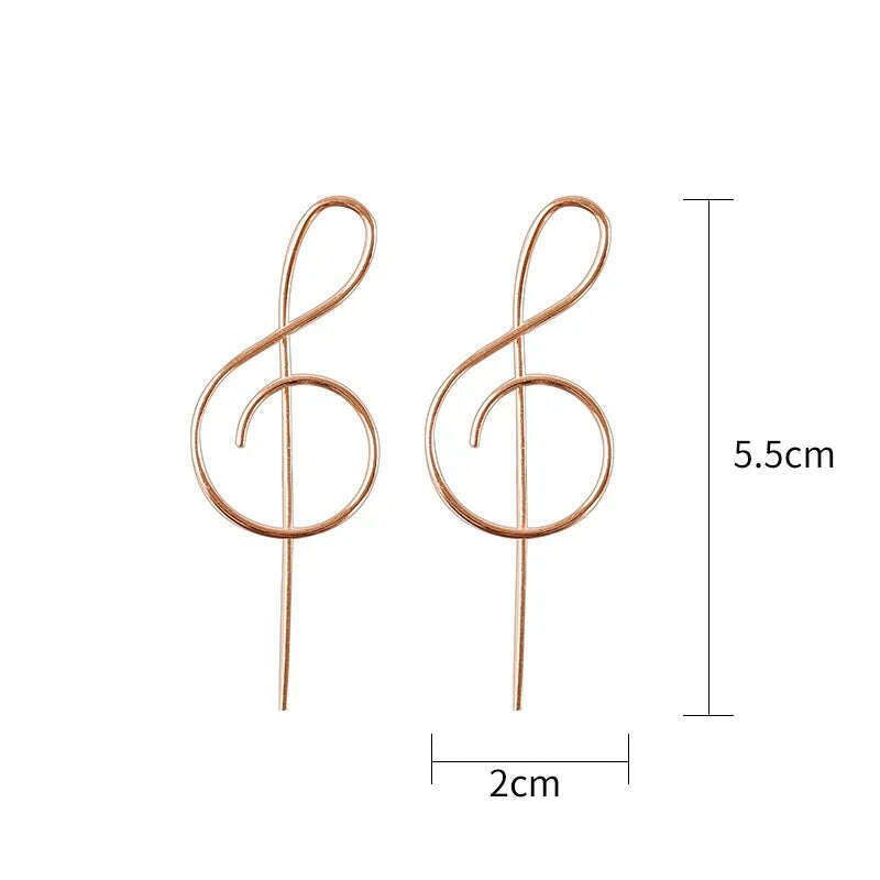 KIMLUD, 2021 Trendy Music Symbol Earrings for women Simple Treble Clef Note earrings fashionTemperament Female, KIMLUD Womens Clothes