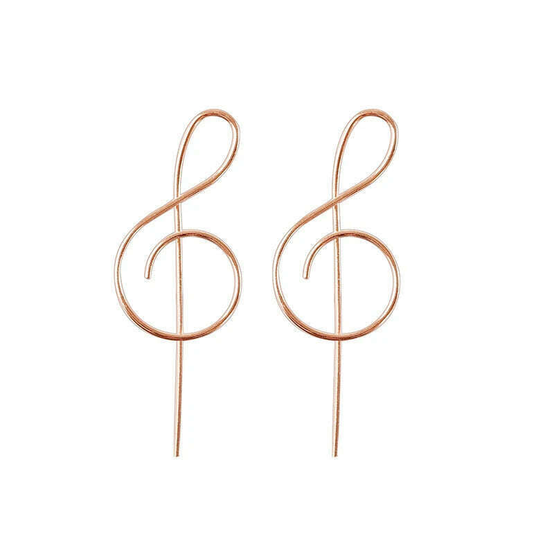 KIMLUD, 2021 Trendy Music Symbol Earrings for women Simple Treble Clef Note earrings fashionTemperament Female, KIMLUD Womens Clothes