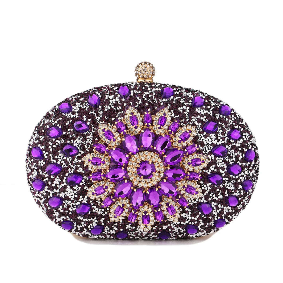 KIMLUD, 2022 Diamond Women Luxury Clutch Evening Bag Wedding Crystal Ladies Cell Phone Pocket Purse Female Wallet for Party Quality Gift, YM3108Dpurple, KIMLUD Womens Clothes