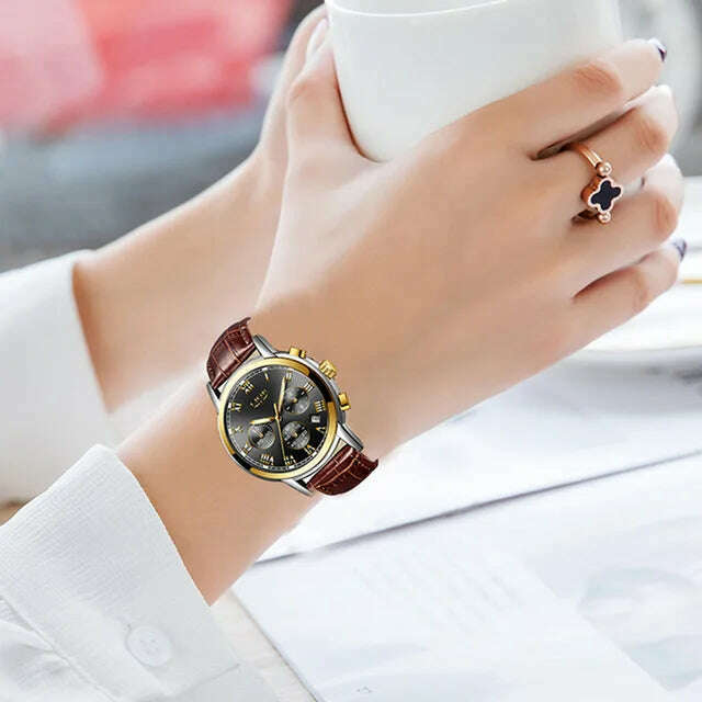 2022 LIGE Ladies Watches Top Brand Luxury Fashion Stainless Steel Watch Women Chronograph Quartz Clock Waterproof Wristwatch+Box - KIMLUD