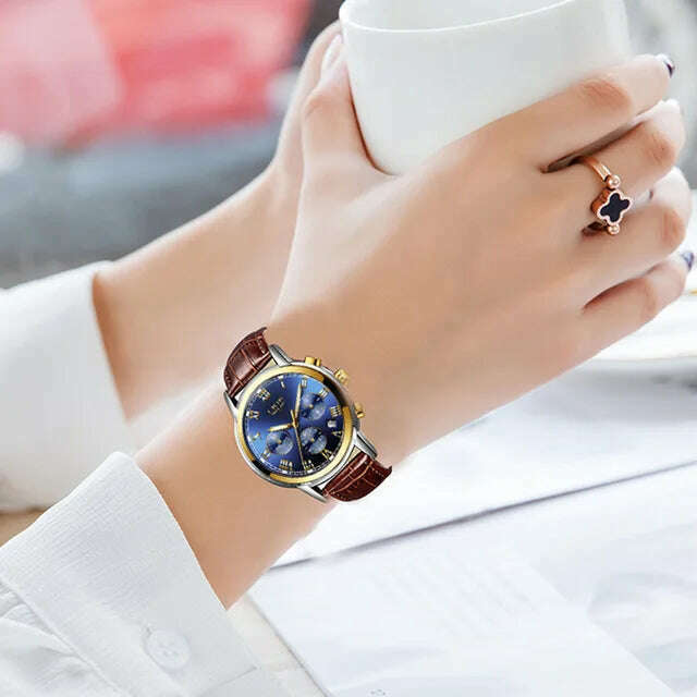 2022 LIGE Ladies Watches Top Brand Luxury Fashion Stainless Steel Watch Women Chronograph Quartz Clock Waterproof Wristwatch+Box - KIMLUD