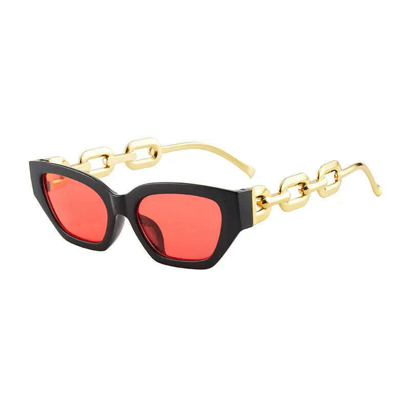 KIMLUD, 2022 New Fashion Cat Eye Sunglasses Women Vintage Brand Designer Glasses Black Sun Glasses Female UV400 Golden Eyewear, Black red / As the picture shown, KIMLUD APPAREL - Womens Clothes