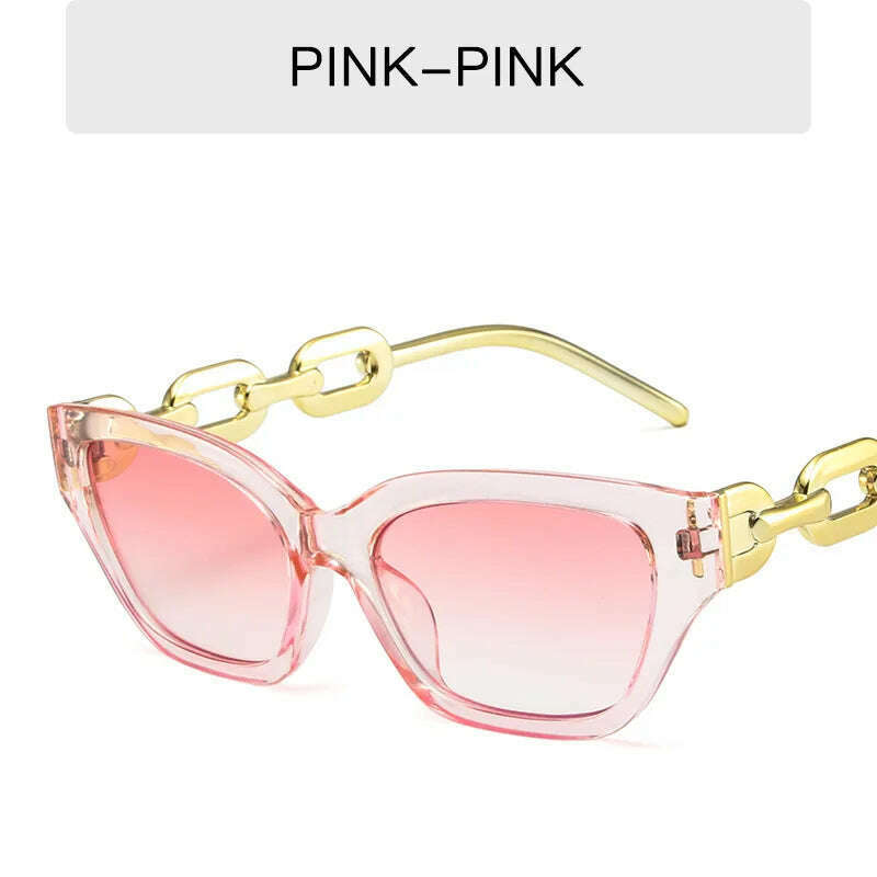 KIMLUD, 2022 New Fashion Cat Eye Sunglasses Women Vintage Brand Designer Glasses Black Sun Glasses Female UV400 Golden Eyewear, Pink / As the picture shown, KIMLUD APPAREL - Womens Clothes