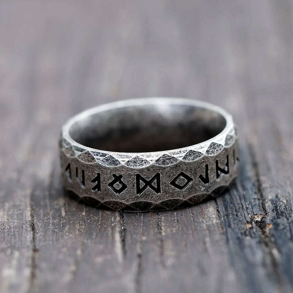 2022 NEW Men's 316L stainless-steel rings retro Odin Viking rune for teen RING Amulet fashion Jewelry Gift free shipping - KIMLUD