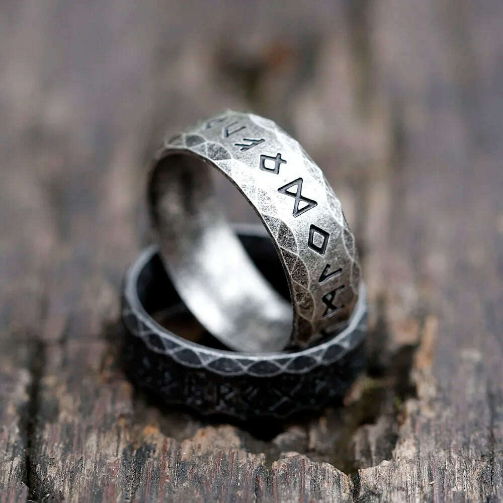 2022 NEW Men's 316L stainless-steel rings retro Odin Viking rune for teen RING Amulet fashion Jewelry Gift free shipping - KIMLUD