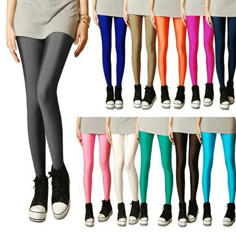 KIMLUD, 2022 New Spring Autume Solid Candy Neon Leggings for Women High Stretched Female Sexy Legging Pants Girl Clothing Leggins, KIMLUD Womens Clothes