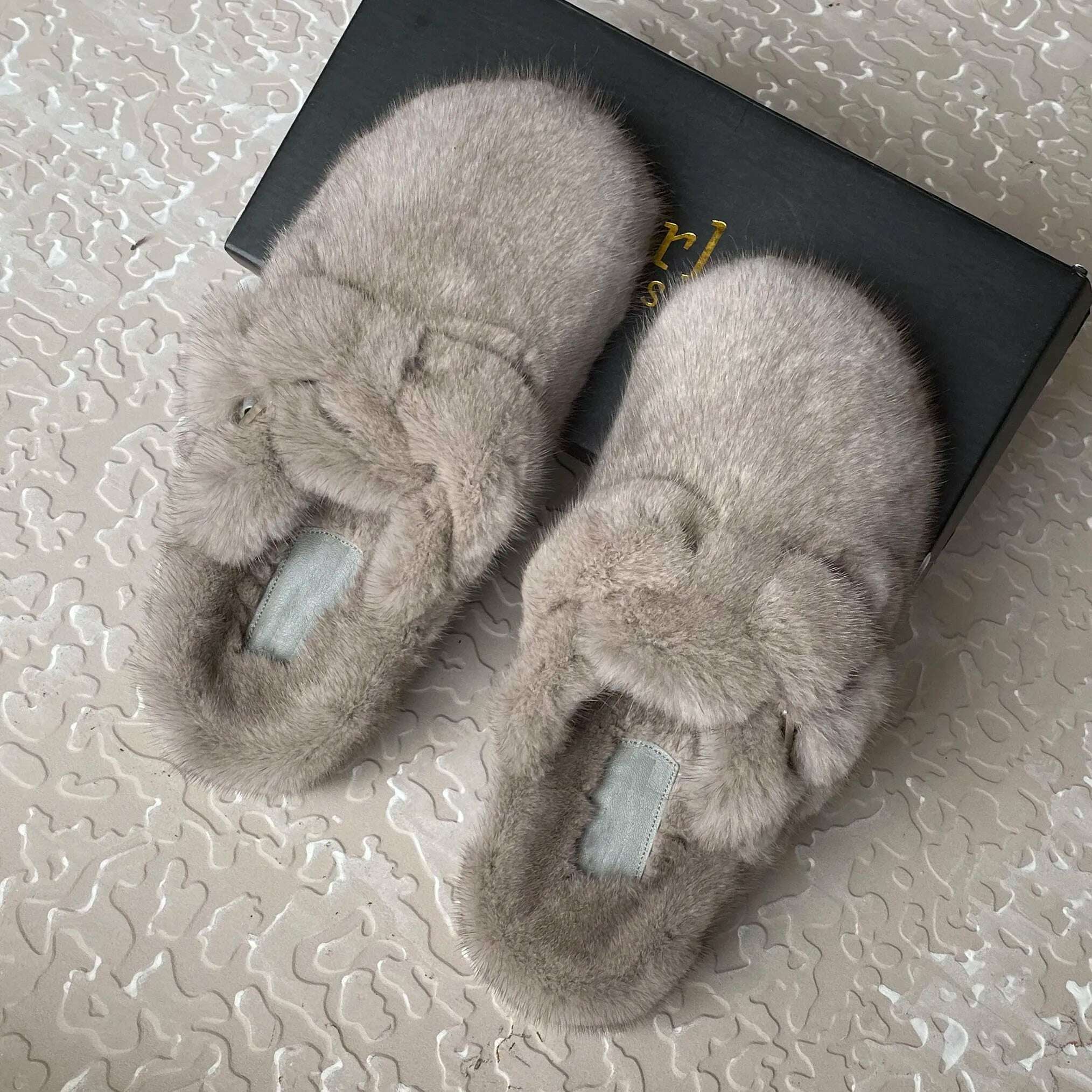 KIMLUD, 2022 The New Ladies Fur Slippers 100% Mink Fur Slippers Autumn And Winter Furry Flat Slippers Indoor Slippers Muller Slippers, KIMLUD Womens Clothes