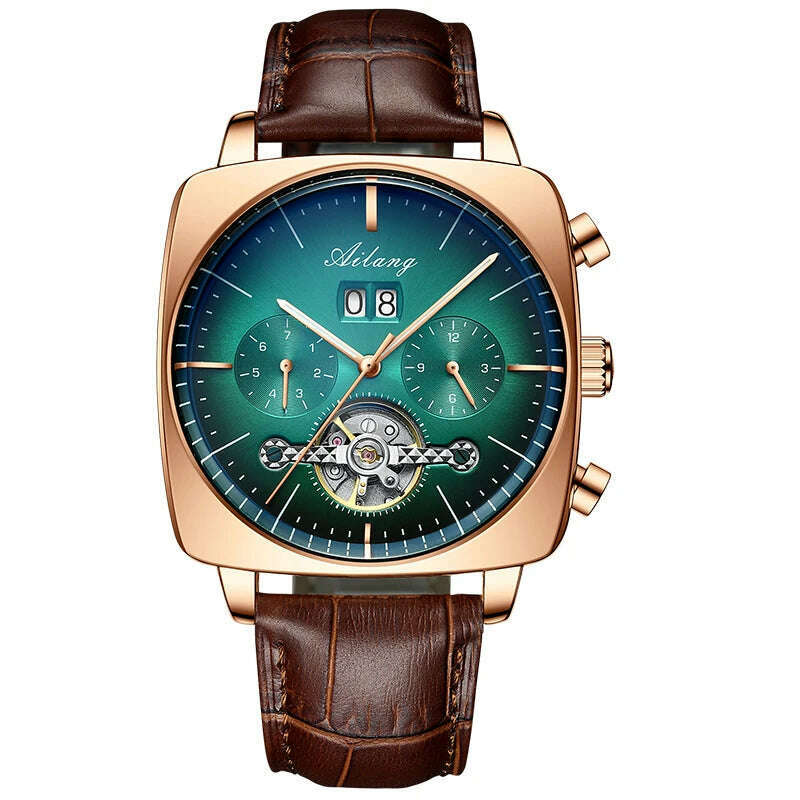 2022AILANG famous brand watch montre automatique luxe chronograph Square Large Dial Watch Hollow Waterproof mens fashion watches - KIMLUD