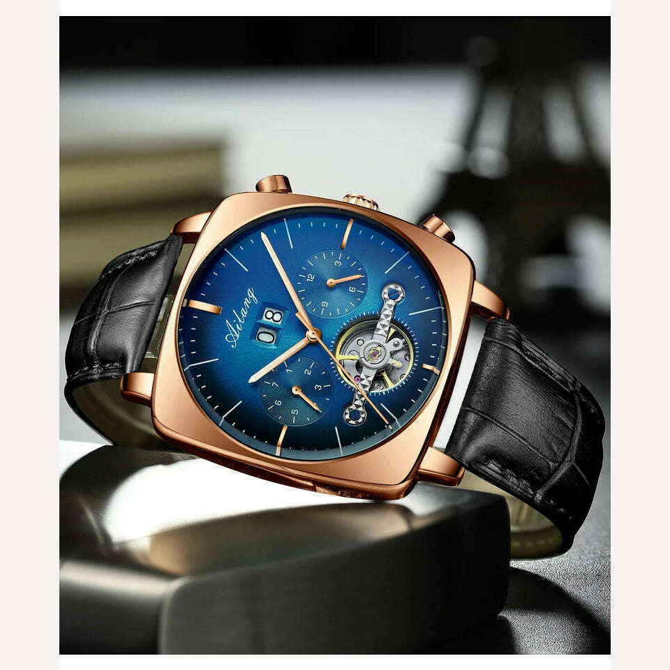 2022AILANG famous brand watch montre automatique luxe chronograph Square Large Dial Watch Hollow Waterproof mens fashion watches - KIMLUD