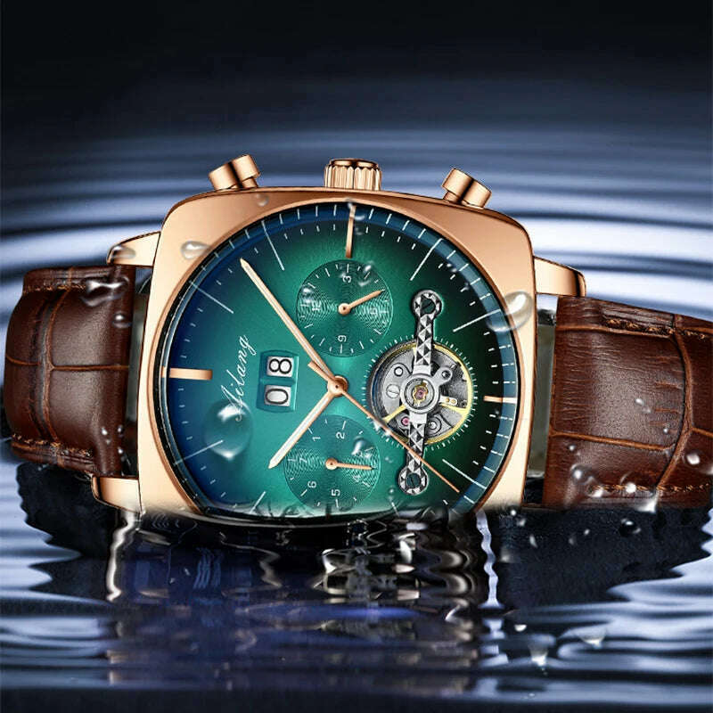 2022AILANG famous brand watch montre automatique luxe chronograph Square Large Dial Watch Hollow Waterproof mens fashion watches - KIMLUD