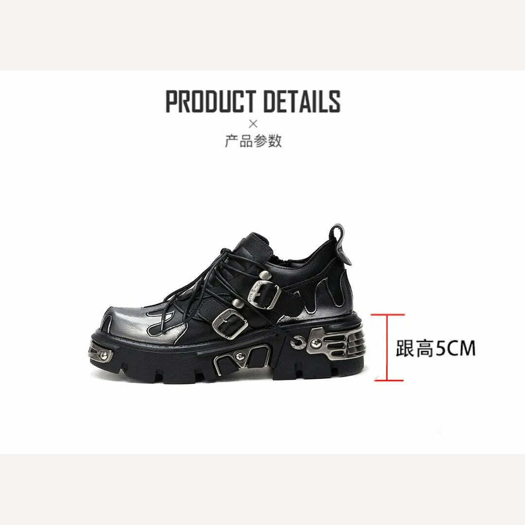 KIMLUD, 2023 autumn and winter women's outdoor shoes british style street hip hop metal rock ladies casual Martin knight short boots, KIMLUD Womens Clothes