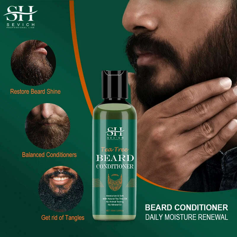 2023 Beard Growth Kit For Men Nourishing Moisturizing Moustache Growth Enhancer Oil Tea Tree Anti Hair Loss Shampoo Beard Care - KIMLUD