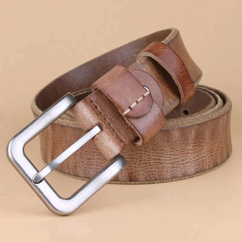 2023 High Quality Belt Men's Genuine Leather Top Layer Pure Leather Pin Buckle Jeans Fashion Belts for Men Luxury Designer Brand - KIMLUD