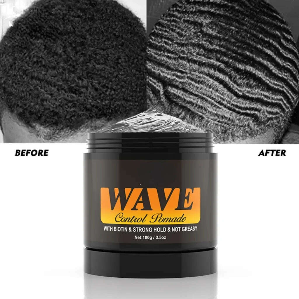 KIMLUD, 2023 Natural Wave Control for Black Men Strong Hold 360 Waves Layered Style Clay Wavy Grease Builder for Hair Silky Shine, KIMLUD Womens Clothes