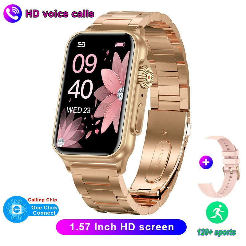 2023 New Bluetooth Call Smart Watch AI Voice Assistant Fitness Tracker 1.57 Inch HD Screen Smartwatch Men Women For Android IOS - KIMLUD