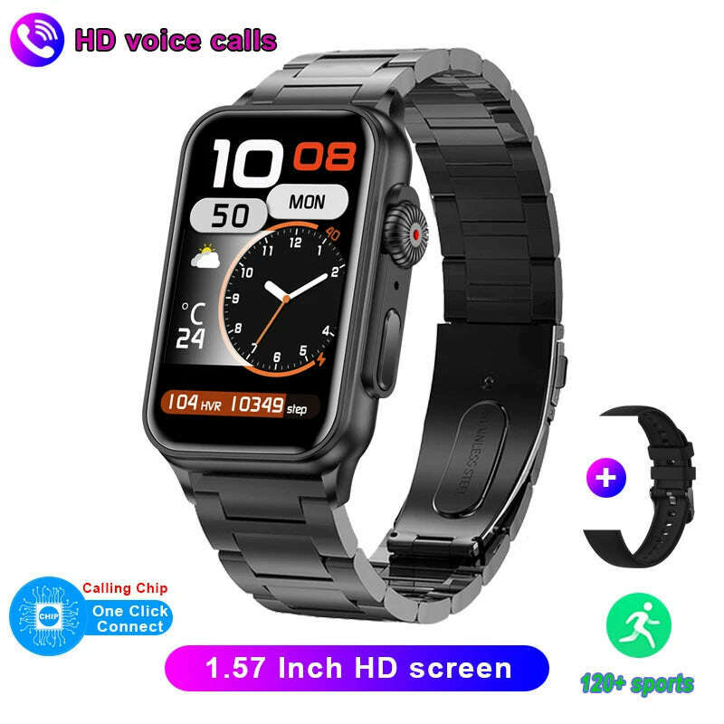 2023 New Bluetooth Call Smart Watch AI Voice Assistant Fitness Tracker 1.57 Inch HD Screen Smartwatch Men Women For Android IOS - KIMLUD