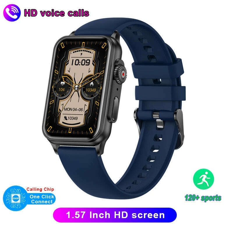 KIMLUD, 2023 New Bluetooth Call Smart Watch AI Voice Assistant Fitness Tracker 1.57 Inch HD Screen Smartwatch Men Women For Android IOS, Blue, KIMLUD Womens Clothes