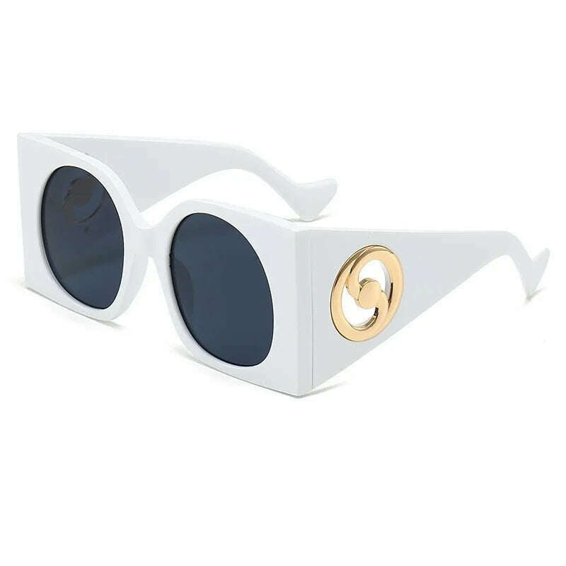 KIMLUD, 2023 New Fashion Oversized Square Outdoor Sunglasses For Women Vintage Candy Color Sun Glasses Men Shades Oculos Gafas De Sol, White3247 / as picture, KIMLUD APPAREL - Womens Clothes