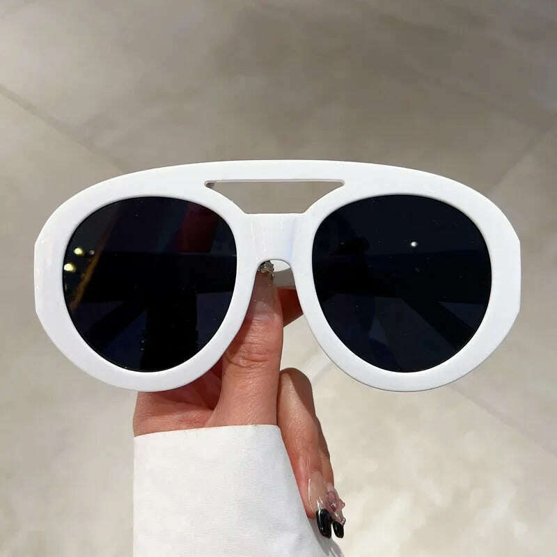 KIMLUD, 2023 Plastic Classic Vintage Sunglasses Woman Oversized Round Frame Luxury Brand Designer Female Glasses Big Shades Oculos New, KIMLUD Womens Clothes