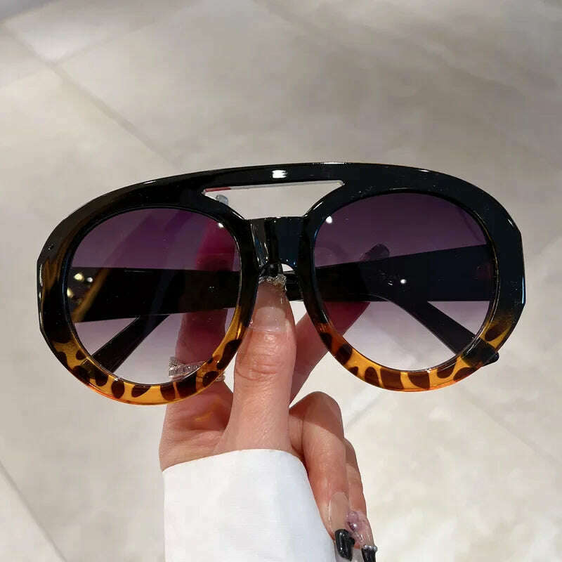 KIMLUD, 2023 Plastic Classic Vintage Sunglasses Woman Oversized Round Frame Luxury Brand Designer Female Glasses Big Shades Oculos New, KIMLUD Womens Clothes