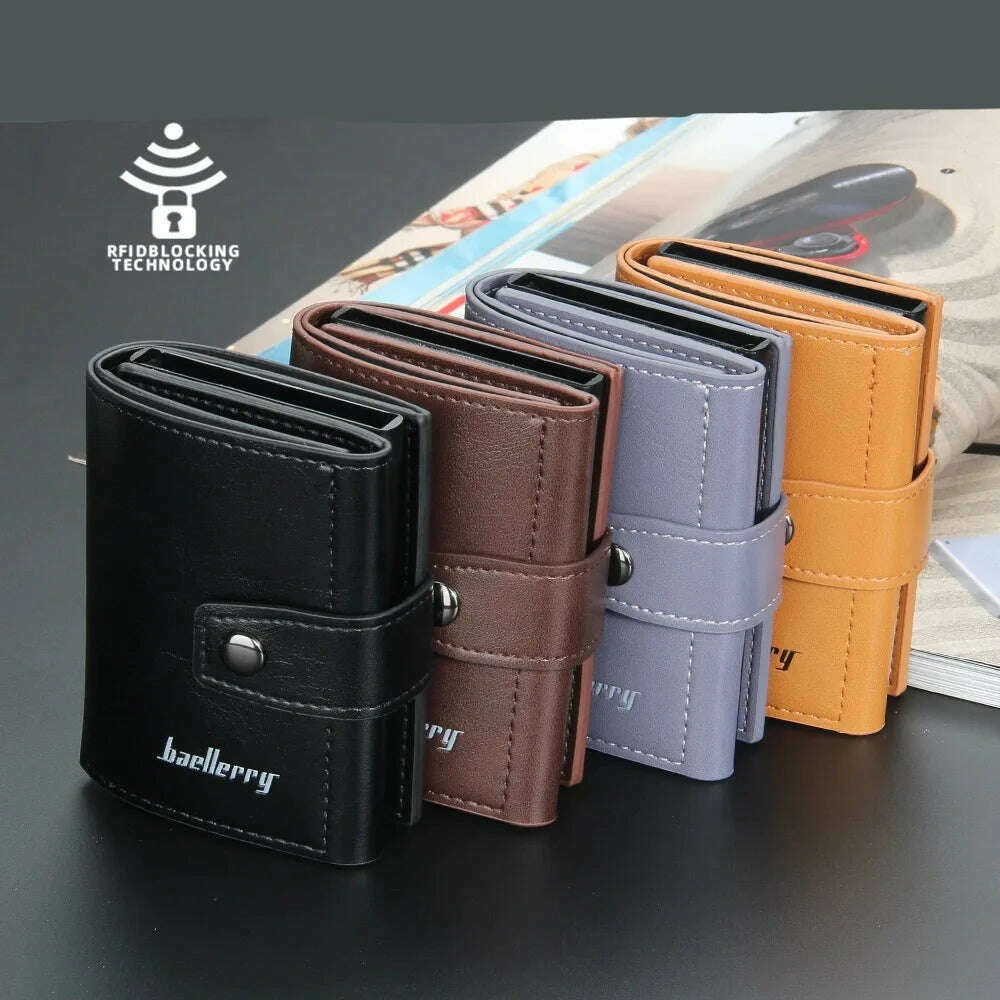 KIMLUD, 2023 Rfid Men Card Wallets Hasp Small Card Wallets PU Leather Slim Mini Men's Wallet High Qaulity Short Male Purses, KIMLUD Womens Clothes