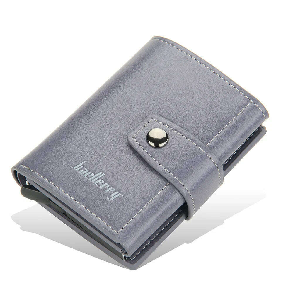 KIMLUD, 2023 Rfid Men Card Wallets Hasp Small Card Wallets PU Leather Slim Mini Men's Wallet High Qaulity Short Male Purses, Gray, KIMLUD APPAREL - Womens Clothes