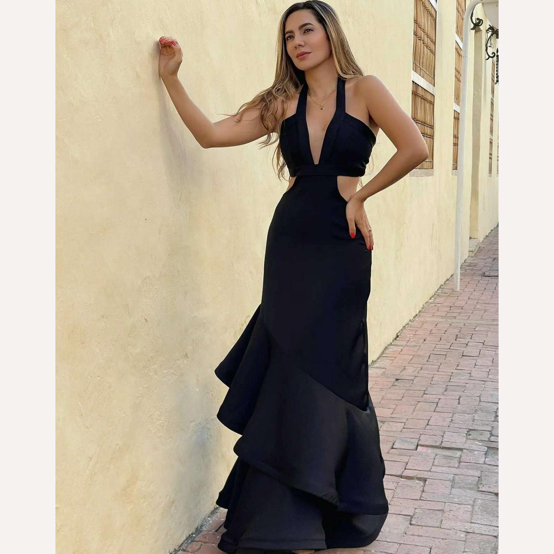 KIMLUD, 2023 Summer New Fashion Women Dresses Elegant Party Female Evening Dress Sexy Women's Clothing Chic Robes, PI23696D1 / S, KIMLUD Womens Clothes