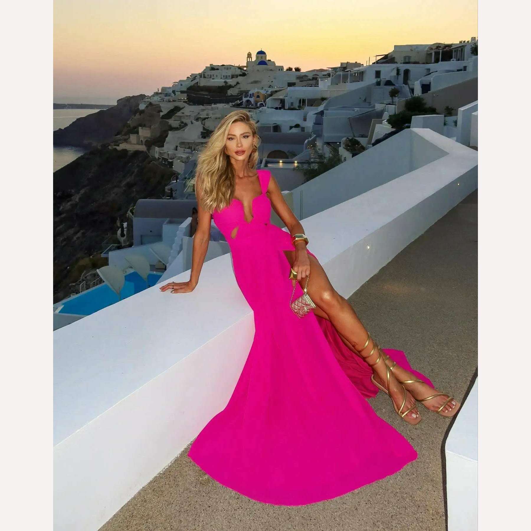 KIMLUD, 2023 Summer New Fashion Women Dresses Elegant Party Female Evening Dress Sexy Women's Clothing Chic Robes, PI23695P1 / S, KIMLUD Womens Clothes