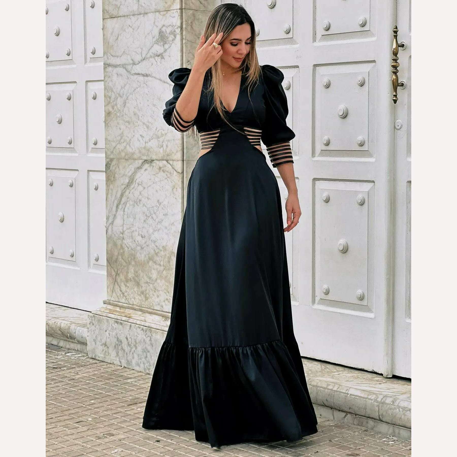 KIMLUD, 2023 Summer New Fashion Women Dresses Elegant Party Female Evening Dress Sexy Women's Clothing Chic Robes, PI24080D1 / S, KIMLUD Womens Clothes