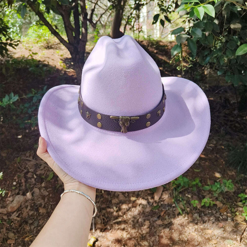 2023 Western Cowboy Hats for Men and Women Retro Cowboy Belt Accessories Gentlemen Women’s Cowboy Jazz Hats - KIMLUD