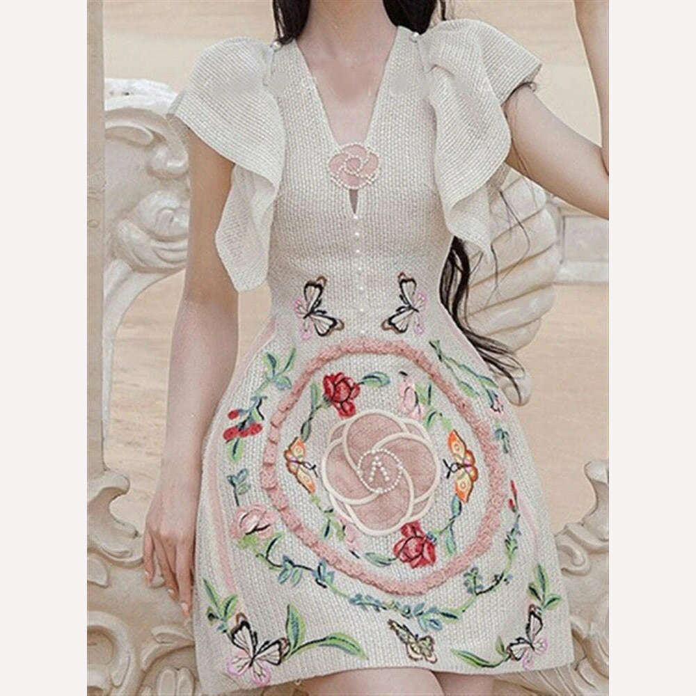 2023 Woman Party Boho Vintage Dresses Dress Sundress Women Lace Beach Runway Sleeveless Sexy Backless Summer Embroidery Vestido - KIMLUD