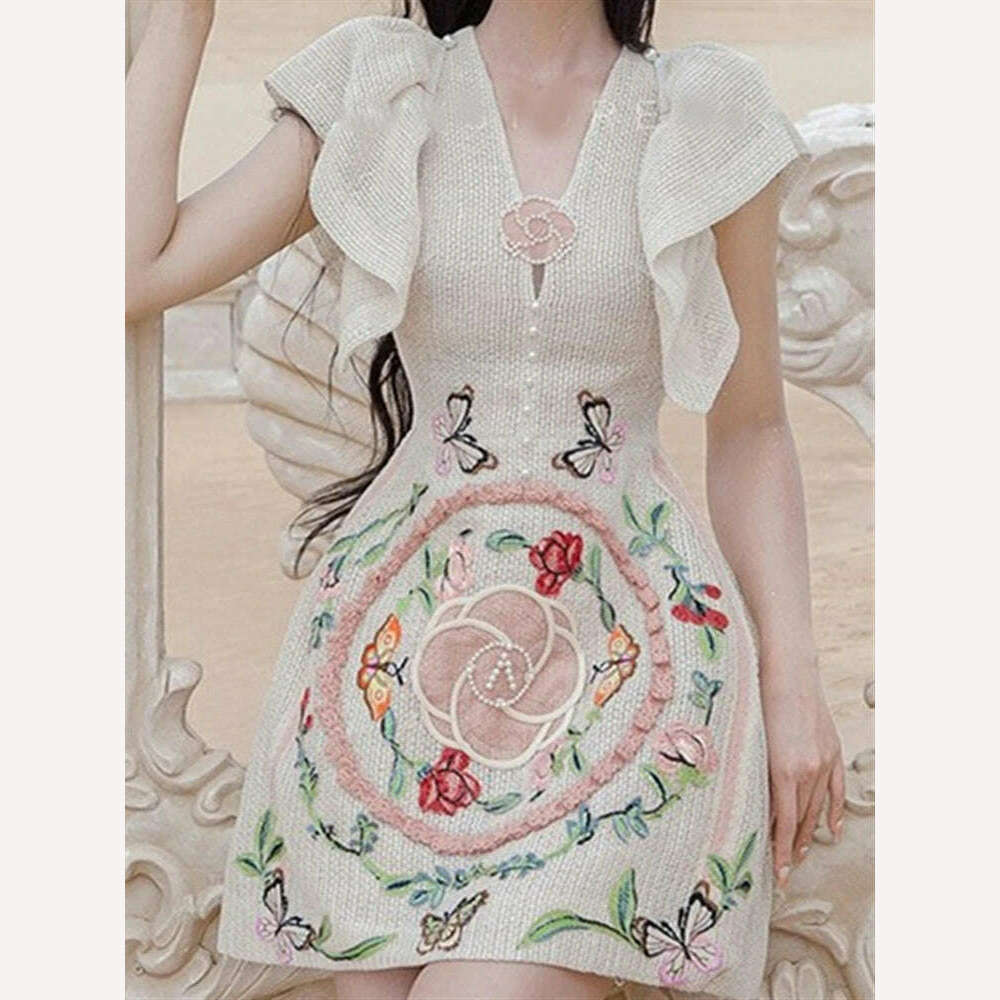 KIMLUD, 2023 Woman Party Boho Vintage Dresses Dress Sundress Women Lace Beach Runway Sleeveless Sexy Backless Summer Embroidery Vestido, KIMLUD Womens Clothes