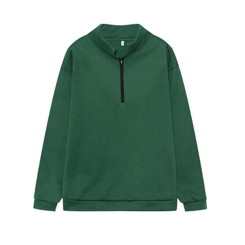 KIMLUD, 2024 Autumn And Winter New Style Casual Jacket Half Zipper Cover Long Sleeve Sweater Woman, Dark Green / S, KIMLUD APPAREL - Womens Clothes