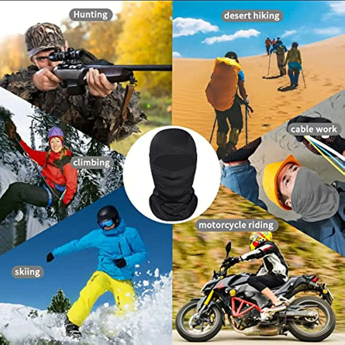 2024 Balaclava Face Mask for Men Women Full Breathable Cycling Ski Face Mask Hood Tactical Snow Motorcycle Running Cold Weather - KIMLUD