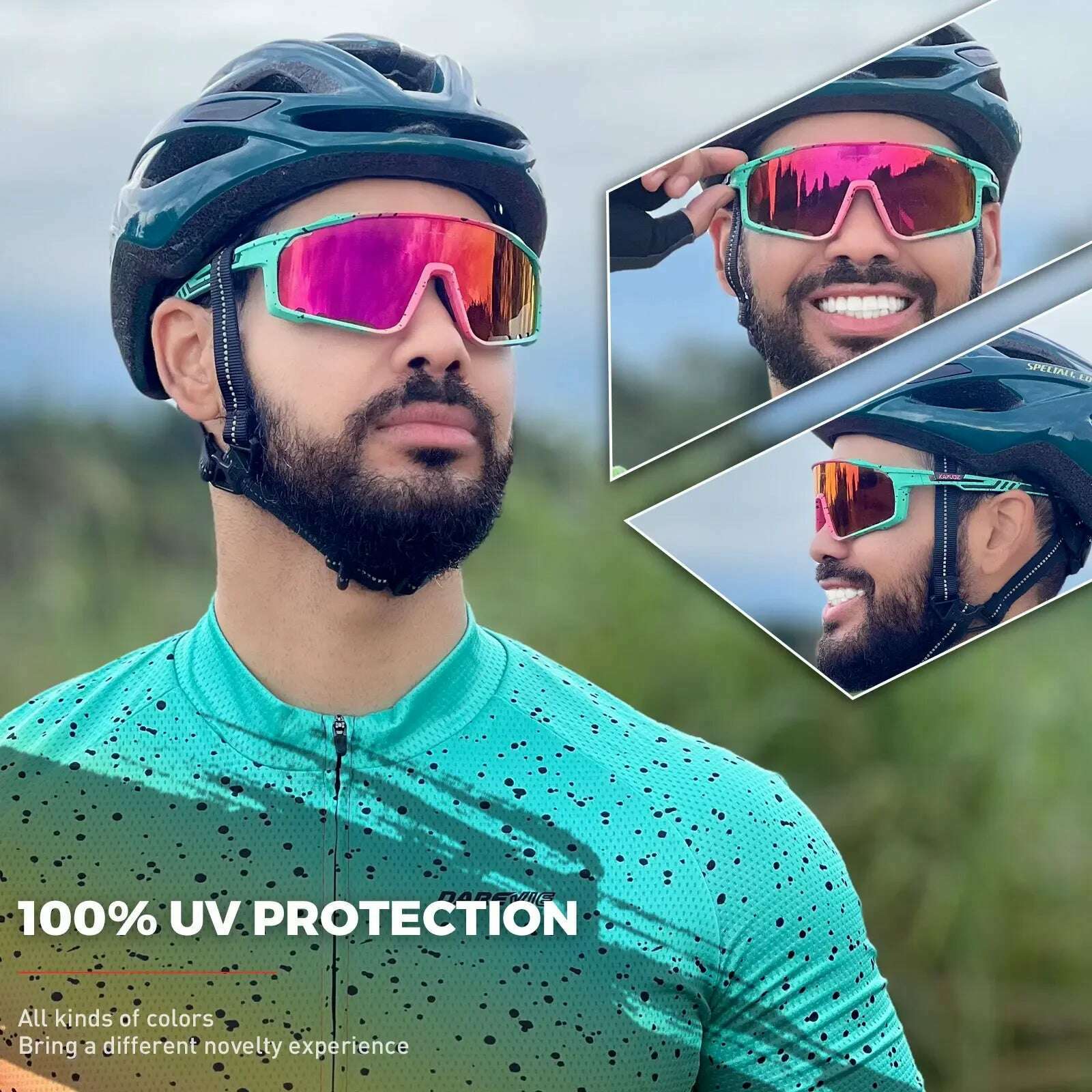 KIMLUD, 2024 Kapvoe Cycling Glasses for Men MTB Cycle Sunglasses Mountain Bike Bicycle Eyewear Women Sports Goggles Road Speed Skating, KIMLUD Womens Clothes